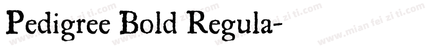 Pedigree Bold Regula字体转换